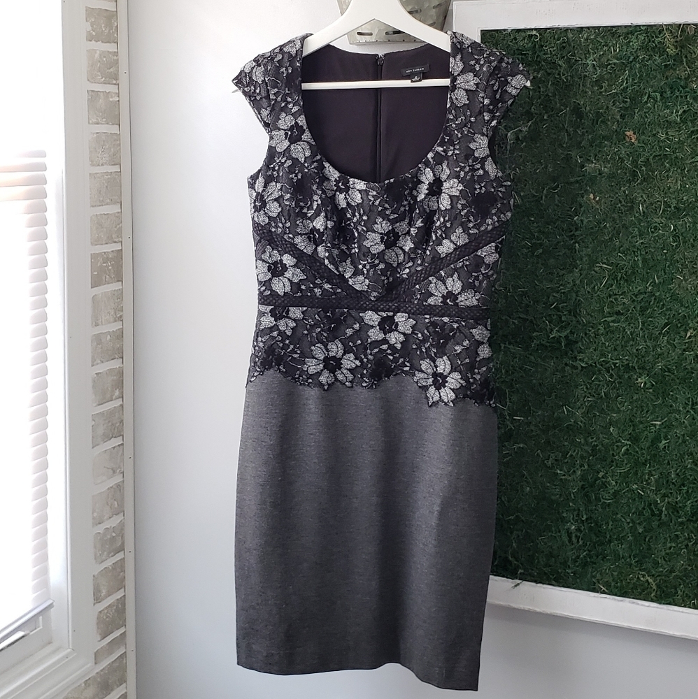 Ann Taylor Coctail/Work Dress Grey/Blk Size 0